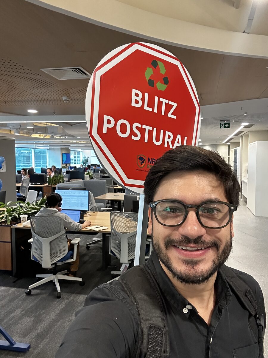 Sinalização da Blitz Postural em escritório